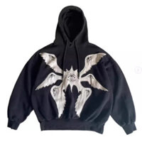 Áo Đa Mắt Miếng Dán Dark Angel Nam Nữ Top Loose 2.18 Áo Chui Đầu Dài Tay y2k Gothic Thêu