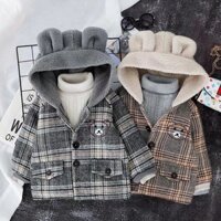 Áo dạ mũ gấu cho bé