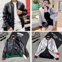 Áo Da Nam Cao Cấp Họa Tiết Sọc Cổ Áo Cực Đẹp