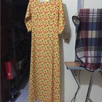 Áo dài 3D bướm nhí nền vàng