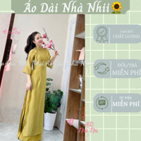 Áo Dài 4 tà thiết kế màu xanh ( Áo Dài Diệp Trúc)