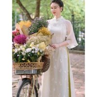Áo dài An Vy tơ thêu tơ thêu cao cấp