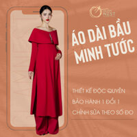 Áo Dài Bầu Cách Tân Váy Bầu Tết Bigize Hàng Thiết Kế Glam Nest AD011