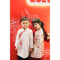 Áo dài bé trai du xuân,diện tết đầu năm vải cao cấp loại 1 dành cho bé từ 1-7 tuổi -Sakura Kids