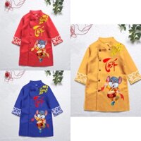 Áo dài bé trai Tết chuột 1-10Y