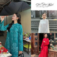 Áo dài Bích Sư cách tân dáng suông, chất liệu voan tơ thêu Kỳ Lân cao cấp - ÁO DÀI XINH