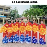*Áo dài biểu diễn đồng phục giá rẻ đẹp. size từ S-3XL, hoạ tiết in 3D- Áo Dài Hương Giang