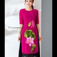 Áo dài bông sen và chấm bi về hàng số lượng lớn.
