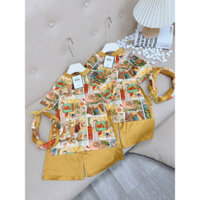 Áo dài cách tân, áo dài 3D vàng cho bé gái mặc tết