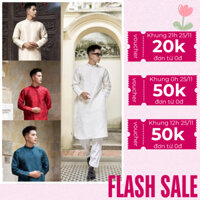 Áo dài cách tân, áo dài truyền thống nam Manly 4 màu chất gấm vân cao cấp - Áo Dài Mộc Lâm - M23