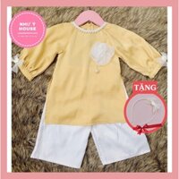 ÁO DÀI CÁCH TÂN BÉ GÁI 💕𝑻𝑨̣̆𝑵𝑮 𝑲𝑬̀𝑴 𝑩𝒐̛̀𝑴 𝑵𝑮𝑶̣𝑪 + 𝑯𝑶𝑨 Đ𝑰́𝑵𝑯 𝑵𝑮𝑶̣𝑪 𝑲𝑬̀𝑴 𝑨́𝑶💕 NHƯ Ý HOUSE'S-Trẻ Em Hàng Thiết Kế VNXK tết