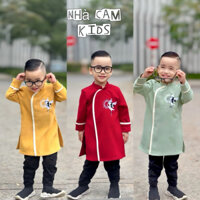 Áo Dài Cách Tân Bé Trai, Áo Dài Thêu Hạc 3 Màu Cho Bé Trai - Nhà Cam