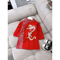 Áo dài cách tân bé trai thêu rồng size 9 - 30kg