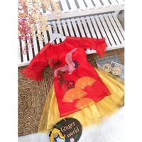Áo dài cách tân cho bé gái Gingerworld từ 1 đến 10 tuổi có size 9 đến 40kg AD31
