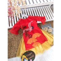 Áo dài cách tân cho bé gái Gingerworld từ 1 đến 10 tuổi có size 9 đến 40kg AD31