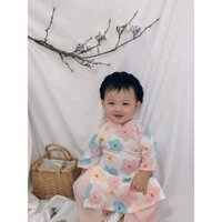 Áo Dài Cách Tân Cho Bé Hoạ Tiết Hoa Anh Đào Siêu Xinh
