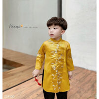 Áo dài cách tân cổ tàu phối gấm bé trai Beemo (9-25kg)