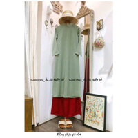 Áo Dài Cách Tân Dáng Suông Tay Lỡ Màu Xanh Mint - Nhẹ Nhàng, Cuốn Hút | Cam Store