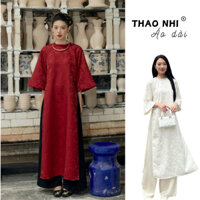 Áo Dài cách tân gấm Châu Sa dáng suông, vải dày dặn diện lể Tết - Áo Dài Thảo Nhi