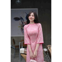 Áo dài cách tân gấm dáng xuông, dáng lửng mặc tết, du xuân, đi chơi - Áo Dài Thảo