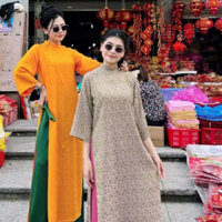 Áo Dài Cách Tân Gấm Hoa Dáng Xuông Tay Lỡ Trẻ Trung Phù Hợp Dự Các Dịp Lễ Tết - Áo Dài Minh Anh