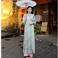 Áo Dài Cách Tân Gấm Long Phụng TTD May Sẵn Áo Dài Dáng Suông 2 Tà Cổ Cao Đủ Size S-XXL-ADC23