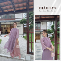 Áo Dài Cách Tân Giao Ánh 4 Tà Hoa Thêu, Dáng Xuông Cao Cấp Cho Lễ Tết - Áo Dài Thiết Kế Thảo Lyn