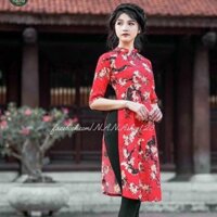 Áo dài cách tân hoa mai Tết