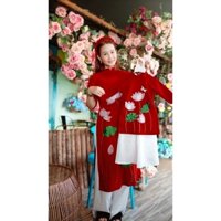 Áo Dài Cách Tân Hoa Sen Mẹ Và Bé Cao Cấp