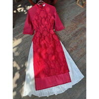 Áo dài cách tân kèm chân váy xếp ly