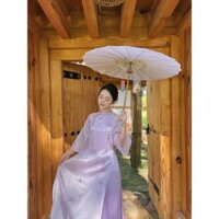 Áo dài cách tân linn tơ sống 4 tà thêu  và đính kết hoa nổi .đẹp thiết kế cao cấp nổi bật❤