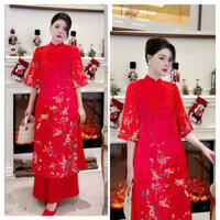 Áo dài cách Tân lụa Nhật có size m l xl xxl xinh xắn