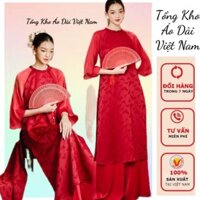 Áo dài cách tân màu đỏ hoạ tiết trẻ trung, duyên dáng,size từ S-3XL - Tổng Kho Áo Dài Việt Nam