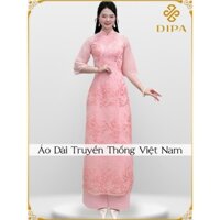 Áo Dài Cách Tân, Màu Hồng Nhạt Nữ Tính Thanh Thoát DPCT31 Hồng - Thời Trang Diva Paris