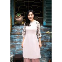 Áo Dài Cách Tân Màu Hồng Nhạt Phối tay - ADO3CTT34