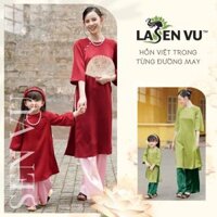 Áo Dài Cách Tân Mẹ và Bé Gấm Lụa Vân Hoa Hồng Cao Cấp, Phù Hợp Mọi Lứa Tuổi - Áo dài Sen Vũ