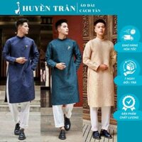 Áo dài cách tân nam gấm vân nổi cao cấp thiết kế phom chuẩn, 3 màu sang trọng ấn tượng - Áo Dài Huyền Trân