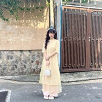 Áo Dài Cách Tân Nữ Dáng Suông Tay Ngắn 4 Tà DQ04