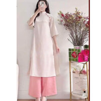 Áo dài cách tân nữ dáng xuông, Áo dài tây thi xuông đính cúc cả sét việt hà