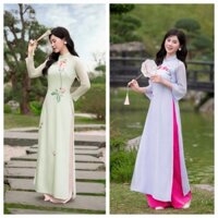 Áo Dài Cách Tân Nữ DIỆP THANH chất Tơ Dạ Minh Châu mềm mại, ánh kim tuyến - V013