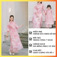 ÁO DÀI CÁCH TÂN NỮ TẾT LỤA HOẠ TIẾT THIẾT KẾ DÁNG SUÔNG CAO CẤP MAY SẴN, ÁO DÀI TRUYỀN THỐNG HIỆN ĐẠI MÀU HỒNG TẾT