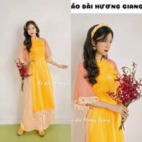 Áo dài cách tân phối hoa trẻ trung, duyên dáng, chất vải mềm mịn, co dãn, không ngứa - Áo Dài Hương Giang