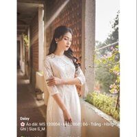 Áo dài cách tân ren trắng đính hạt, Daisy size S