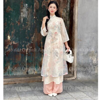 Áo dài cách tân, size 3xl , Hồng Thuỷ, áo được thiết kế cổ 2,5p tay loe 4 tà chất liệu tơ thêu