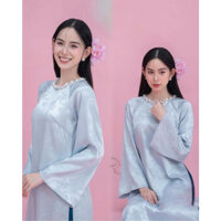 Áo Dài Cách Tân Tâm Giao Form Suông Tay Dài Cổ Đính Ngọc Hàng Cover ADTA067