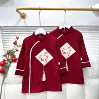 Áo Dài Cách Tân Tết Bé Trai Như Ý Chất Liệu Nhung Cao Cấp Cho Bé Từ 14-28kg