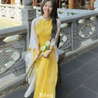 Áo dài cách tân Tết bốn tà, áo dài Bống kèm quần may sẵn (Áo dài Thủy Tiên)