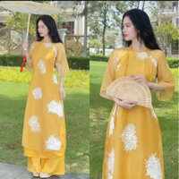 Áo dài cách Tân thêu xinh xắn có 3 màu có size m l xl xxl