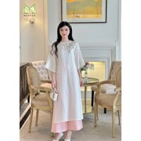 Áo Dài Cách Tân Thiết Kế Cao Cấp Mộc Lâm Tơ Tằm Hà Đông Thêu Tay_AD08