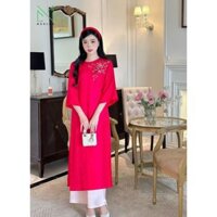 Áo Dài Cách Tân Thiết Kế Cao Cấp Mộc Lâm Tơ Tằm Hà Đông Thêu Tay_AD06
